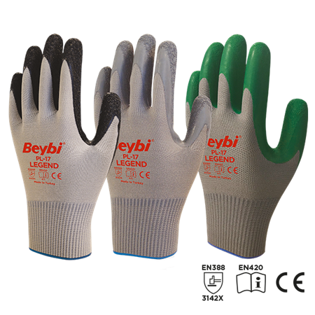 Beybi Legend Polyester Örme Lateks Eldiven -  PL-17