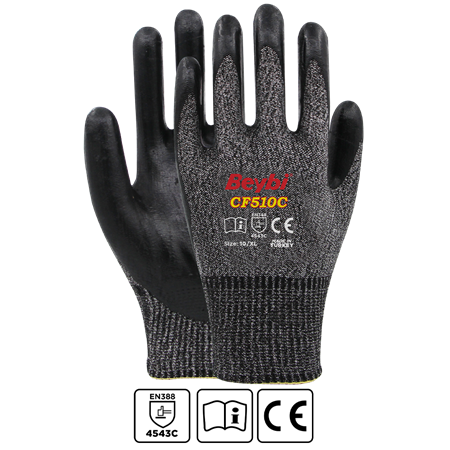 Beybi CF510C Köpük Nitril Kaplı Kesilmeye Dirençli Eldiven